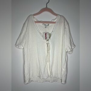 white tie shirt open front